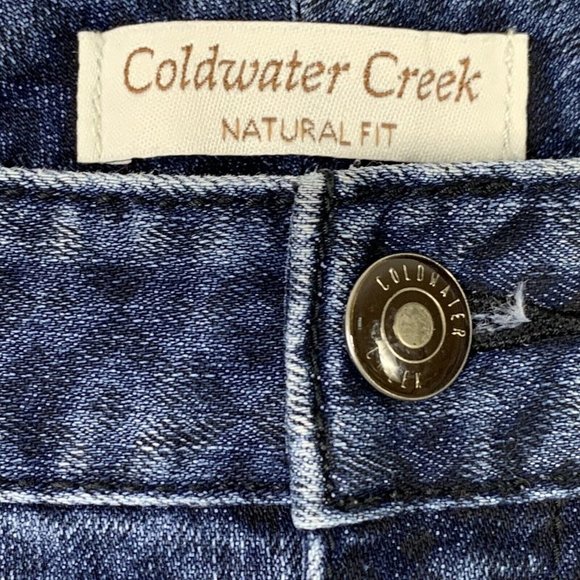 Coldwater Creek Dark Pattern Denim Natural Fit Bermuda Short No Size Tag 34Waist - Picture 5 of 11
